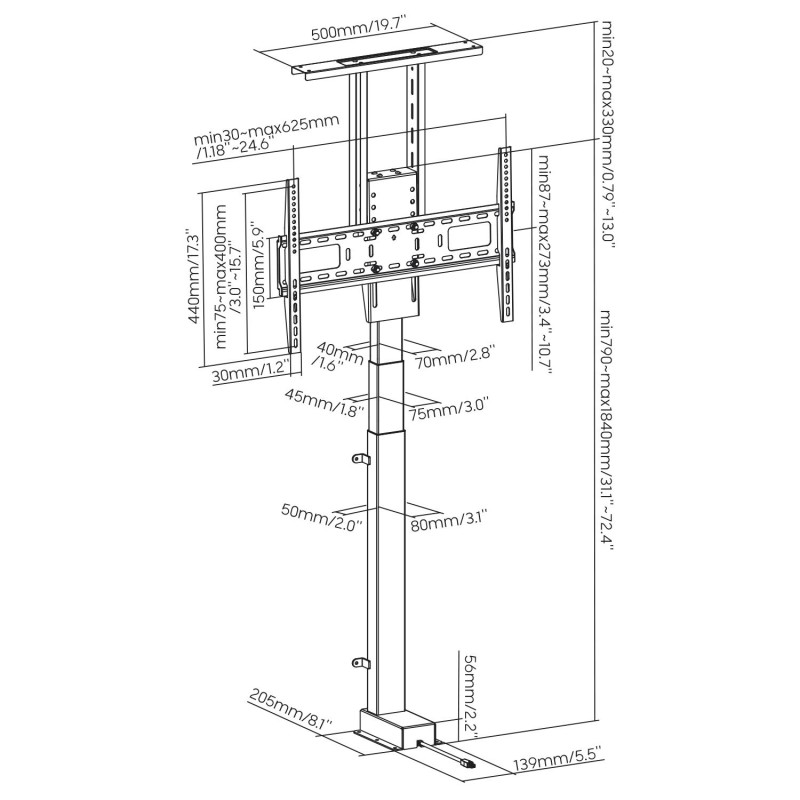 Uchwyt do telewizora Maclean MC-866T, elektryczny, wysuwany,… | PartsPC.pl