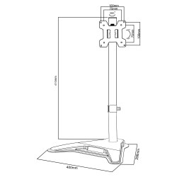 Uchwyt do monitora Maclean MC-987, max VESA 100x100, 13-27", 8kg