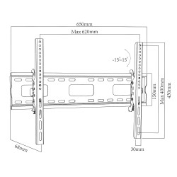 Uchwyt do TV Maclean MC-421, max VESA 600x400, 32-90", 80kg,… | PartsPC.pl