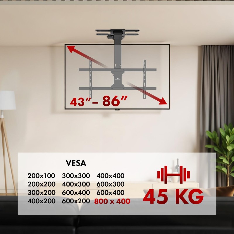 Uchwyt elektryczny do TV Maclean MC-110 T, sufitowy, obsługa… | PartsPC.pl