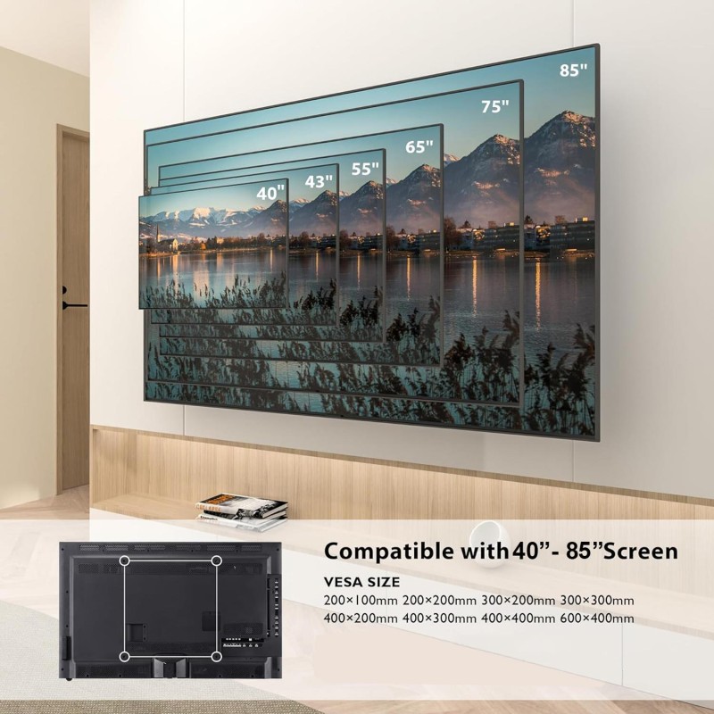 Uchwyt ścienny do TV Maclean MC-123, 40-85", max VESA 600x40… | PartsPC.pl