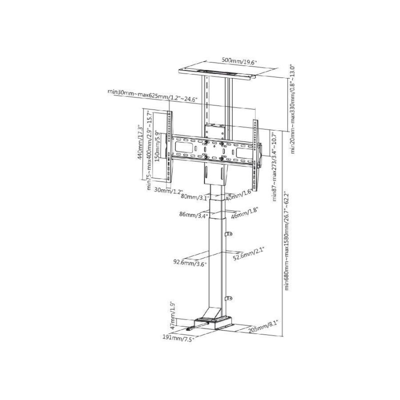 Stand uchwyt elektryczny do TV Maclean MC-866 37''-65'' max 50kg max VESA