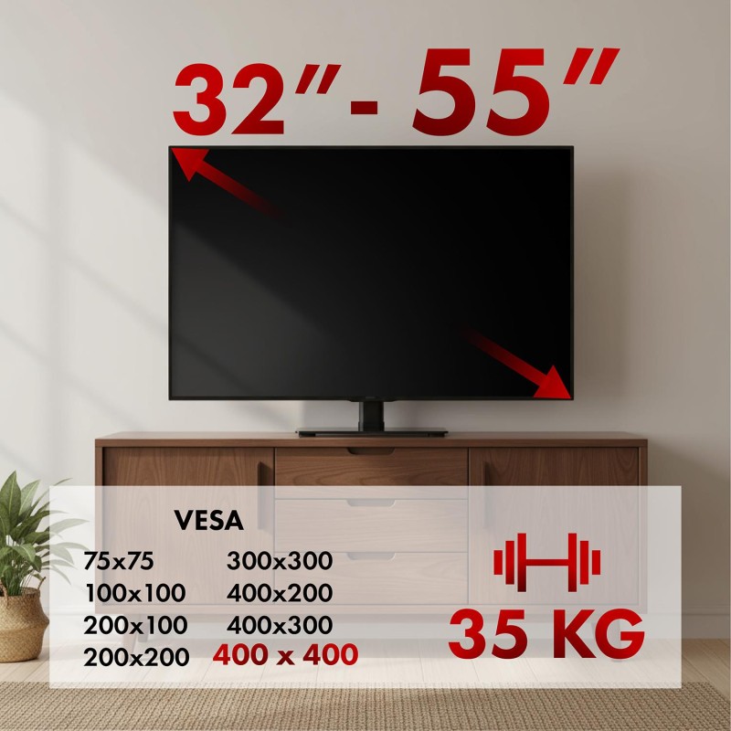 Stojak do TV Maclean MC-132, uniwersalny, na szafkę RTV, pod… | PartsPC.pl