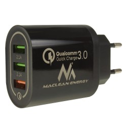 Ładowarka sieciowa Maclean MCE479 B QC 3.0 3xUSB czarna | PartsPC.pl