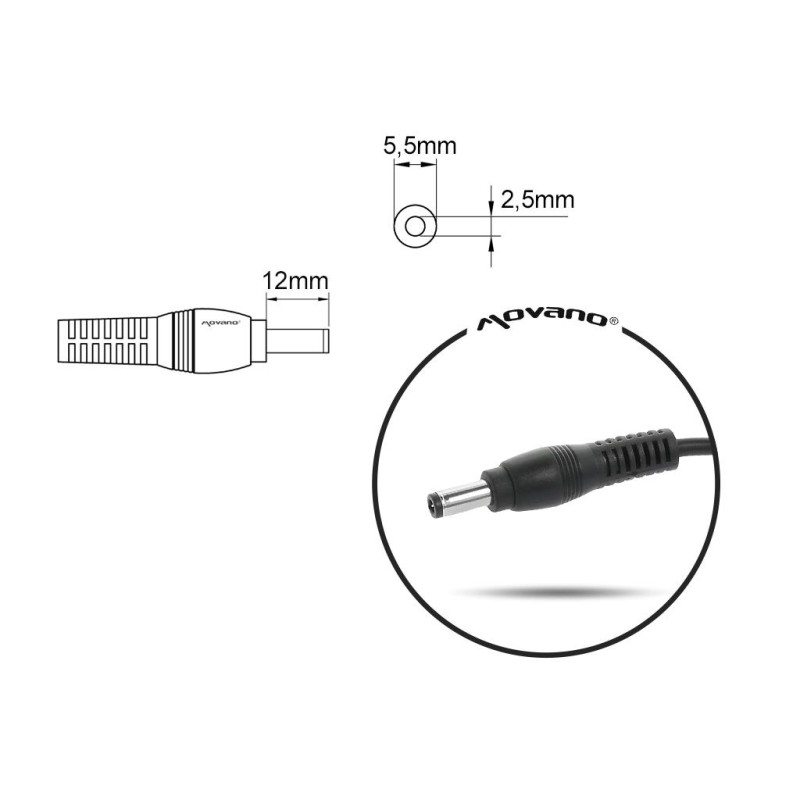 Zasilacz sieciowy Mitsu 19V 3.95A (5.5x2.5) 75W do not... | PartsPC.pl