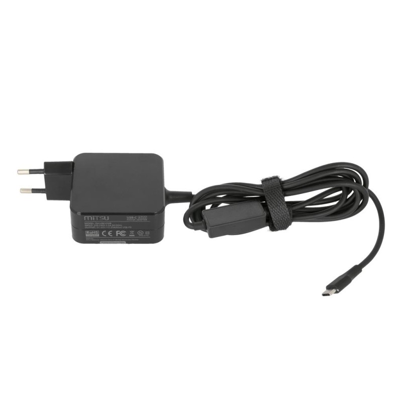 Zasilacz sieciowy Mitsu 45W USB-C, USBC, 5-20V, 2-3A (black)… | PartsPC.pl