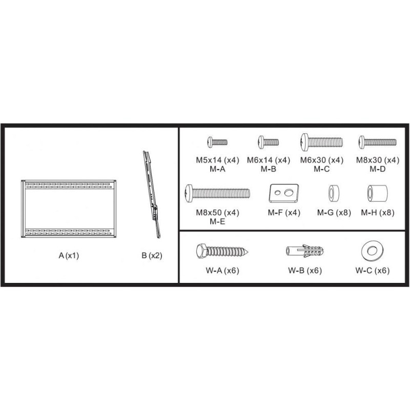 Uchwyt ścienny Manhattan 60"-100", 100kg slim | PartsPC.pl