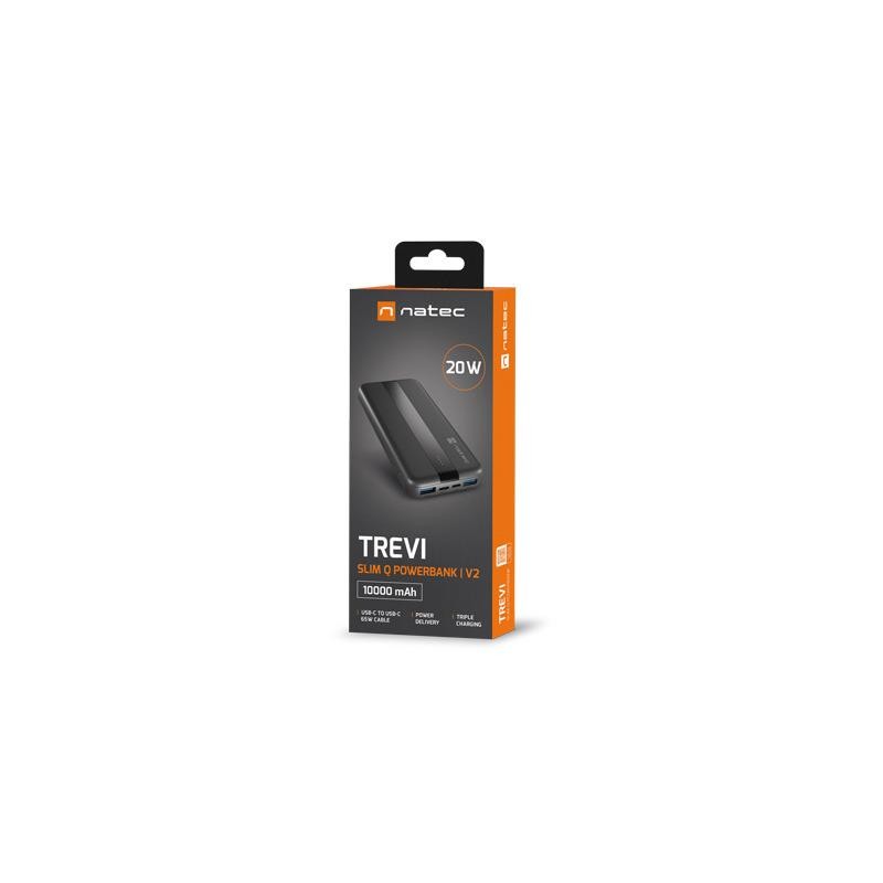 Powerbank Natec Trevi Slim Q V2 10000Mah PD USB-C 20W + USB-… | PartsPC.pl