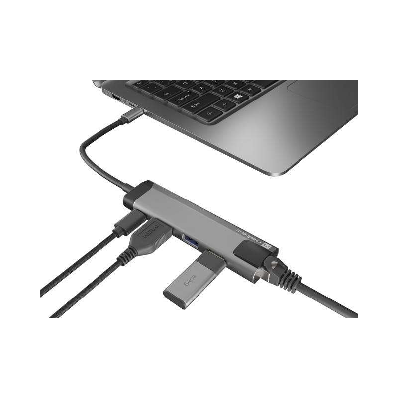 Stacja dokująca USB Natec Fowler GO Multiport USB-C PD, 2x U… | PartsPC.pl
