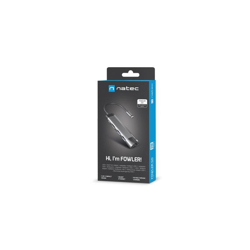 Stacja dokująca USB Natec Fowler GO Multiport USB-C PD, 2x U… | PartsPC.pl