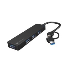 Hub USB Natec Mayfly 4xUSB 3.0 czarny USB-C + Adapter USB-A… | PartsPC.pl