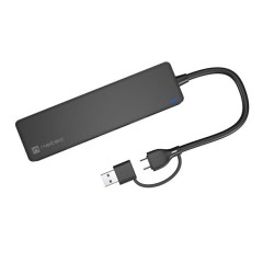 Hub USB Natec Mayfly 4xUSB 3.0 czarny USB-C + Adapter USB-A… | PartsPC.pl
