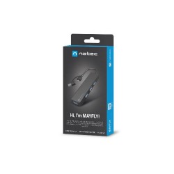 Hub USB Natec Mayfly 4xUSB 3.0 czarny USB-C + Adapter USB-A… | PartsPC.pl