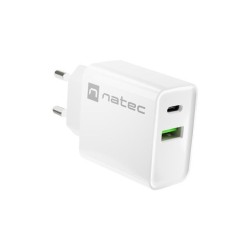 Ładowarka sieciowa Natec Ribera 1x USB-A + 1x USB-C 20W biał… | PartsPC.pl