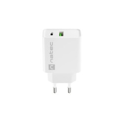 Ładowarka sieciowa Natec Ribera 1x USB-A + 1x USB-C 20W biał… | PartsPC.pl