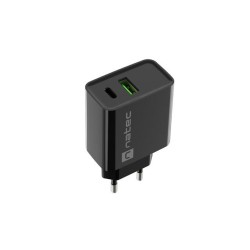 Ładowarka sieciowa Natec Ribera 1x USB-A + 1x USB-C 20W czar… | PartsPC.pl