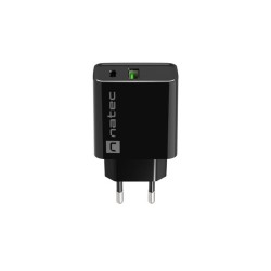Ładowarka sieciowa Natec Ribera 1x USB-A + 1x USB-C 20W czar… | PartsPC.pl