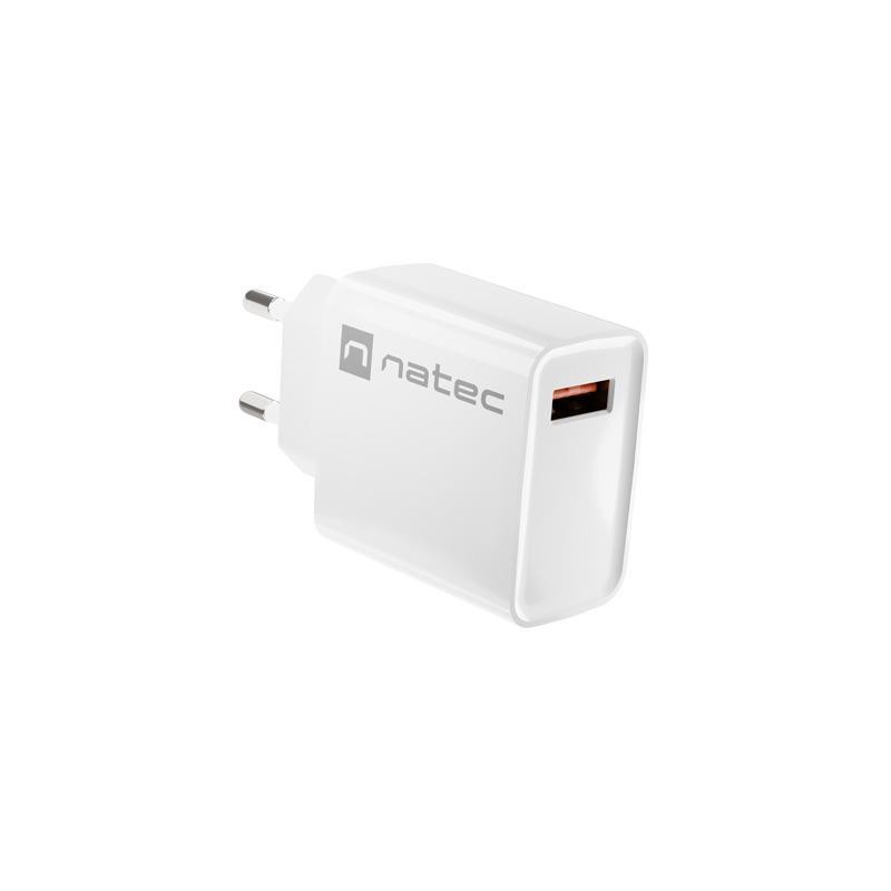 Ładowarka sieciowa Natec Ribera 1x USB-A 18W biała | PartsPC.pl