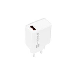 Ładowarka sieciowa Natec Ribera 1x USB-A 18W biała | PartsPC.pl