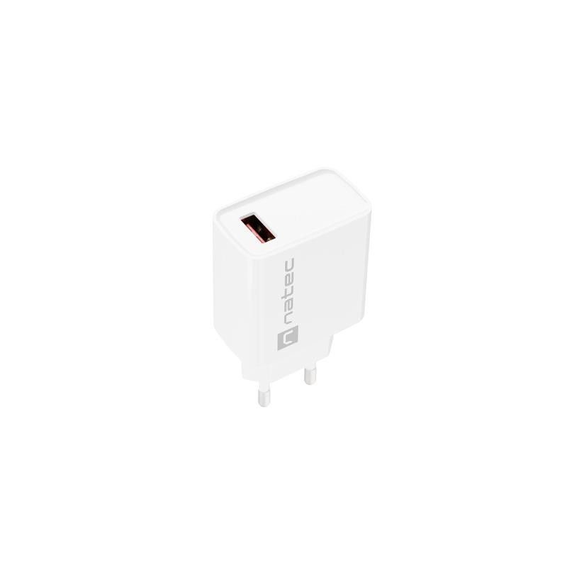 Ładowarka sieciowa Natec Ribera 1x USB-A 18W biała | PartsPC.pl