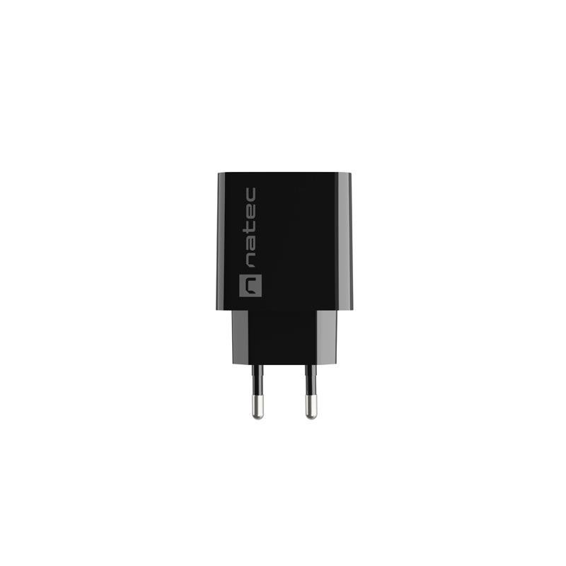 Ładowarka sieciowa Natec Ribera 1x USB-A 18W czarna | PartsPC.pl