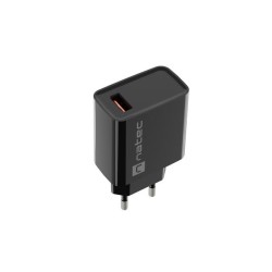 Ładowarka sieciowa Natec Ribera 1x USB-A 18W czarna | PartsPC.pl