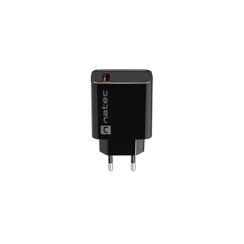 Ładowarka sieciowa Natec Ribera 1x USB-A 18W czarna | PartsPC.pl