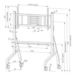 Stojak mobilny Neomounts FL50-575BL1 65"-110" 125kg | PartsPC.pl