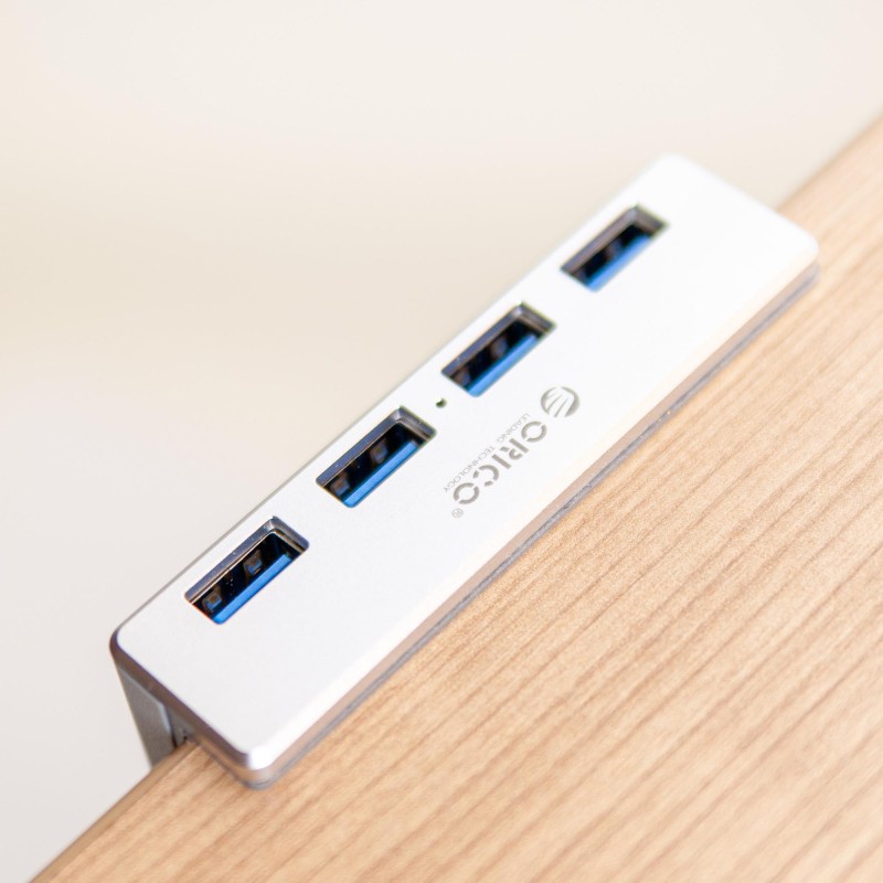 Hub USB Orico MH4PU-P-SV-BP 4x USB-A, 5Gbps, aktywny, biurko… | PartsPC.pl