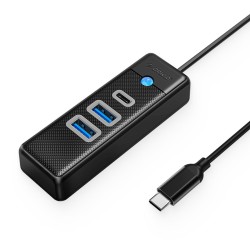 HUB USB-C Orico PWC2U-C3-015-BK-EP 2x USB-A 3.1 + USB-C, cza… | PartsPC.pl