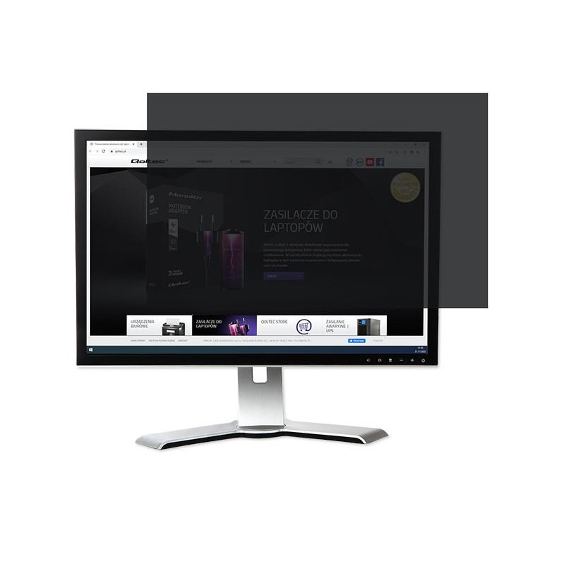 Filtr prywatyzujący RODO Qoltec 23" (16:9)