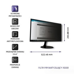 Qoltec Filtr prywatyzujący RODO | 23.6 cale | 16:9 | PartsPC.pl