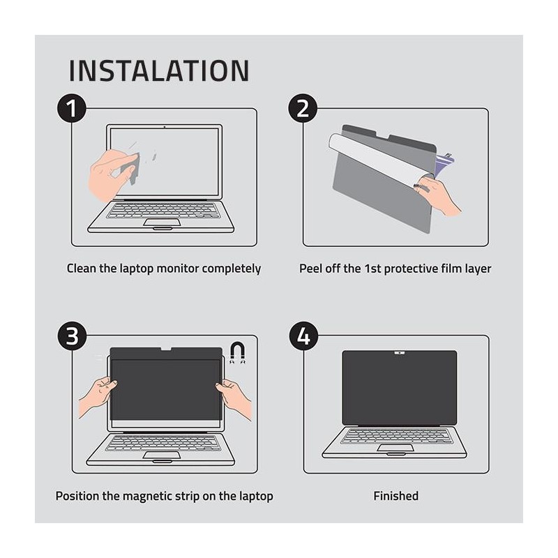 Filtr prywatyzujący RODO Qoltec do MacBook Air 13.6" | Magnetyczny |