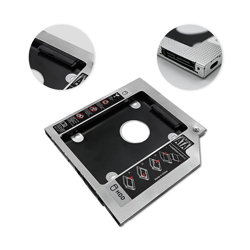 Kieszeń Qoltec na drugi dysk 2.5 HDD | 9.5 mm | PartsPC.pl