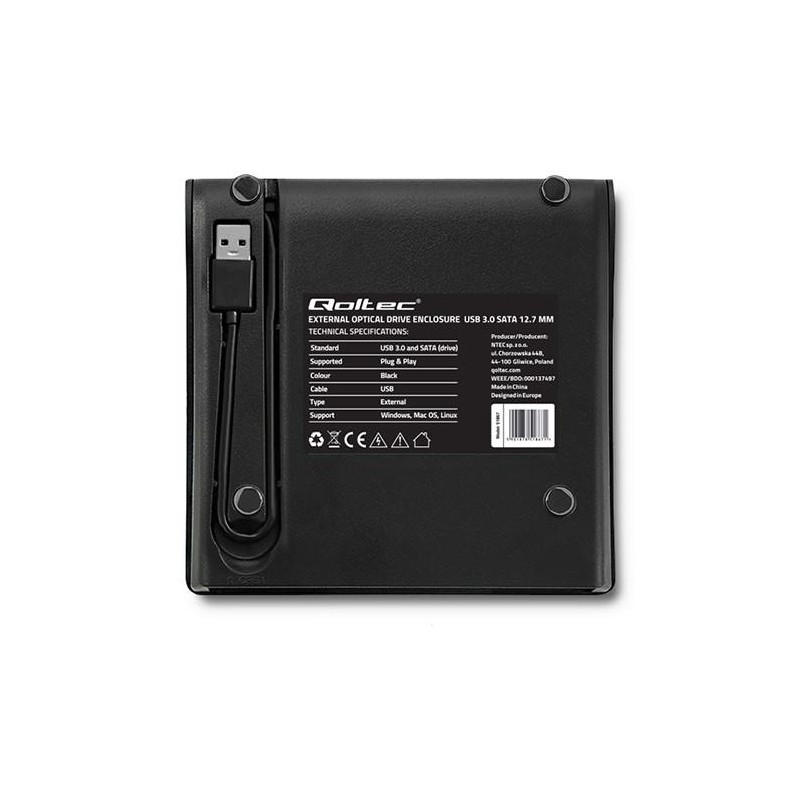 Obudowa/kieszeń Qoltec na napęd optyczny CD/DVD SATA | USB 3… | PartsPC.pl