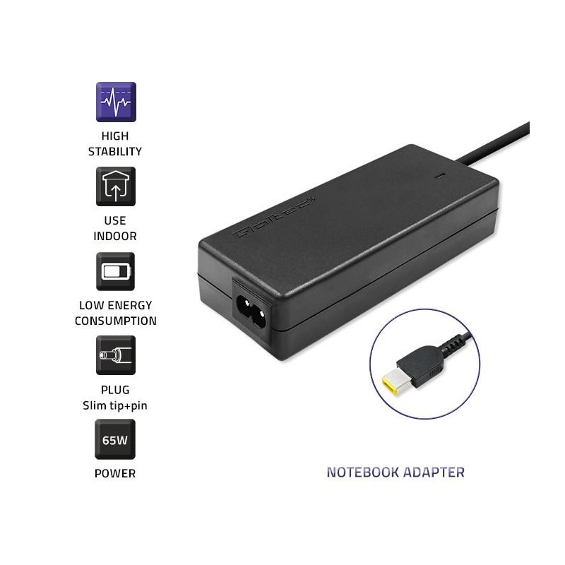 Zasilacz sieciowy Qoltec do Lenovo 20V 3,25A Slim Tip | PartsPC.pl