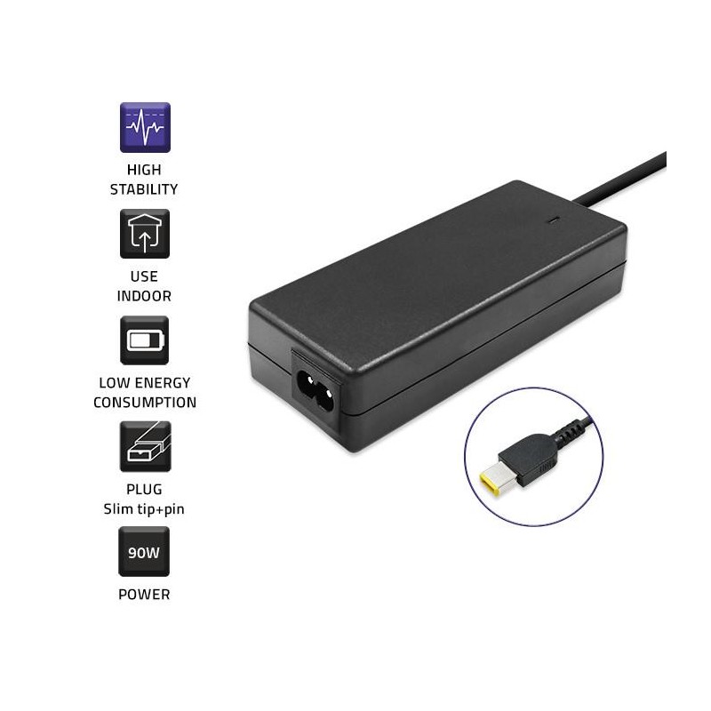 Zasilacz sieciowy Qoltec do Lenovo 90W 20V 4,5A Slim tip | PartsPC.pl