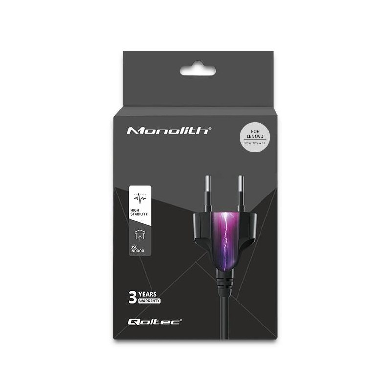 Zasilacz sieciowy Qoltec do Lenovo 90W 20V 4,5A Slim tip | PartsPC.pl