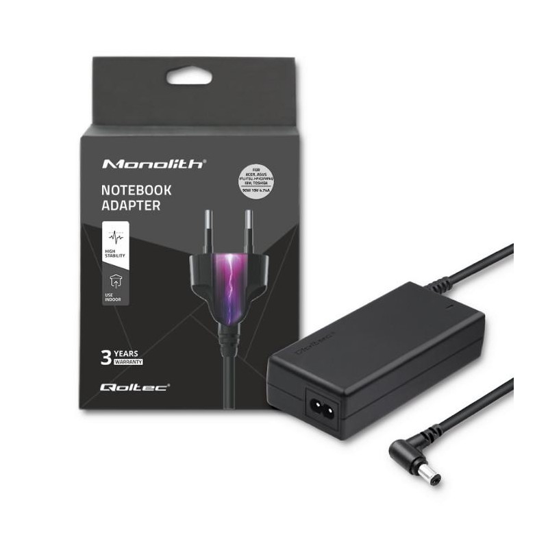 Zasilacz sieciowy Qoltec do notebooka 90W 4,74A 19V 5.5*2.5… | PartsPC.pl