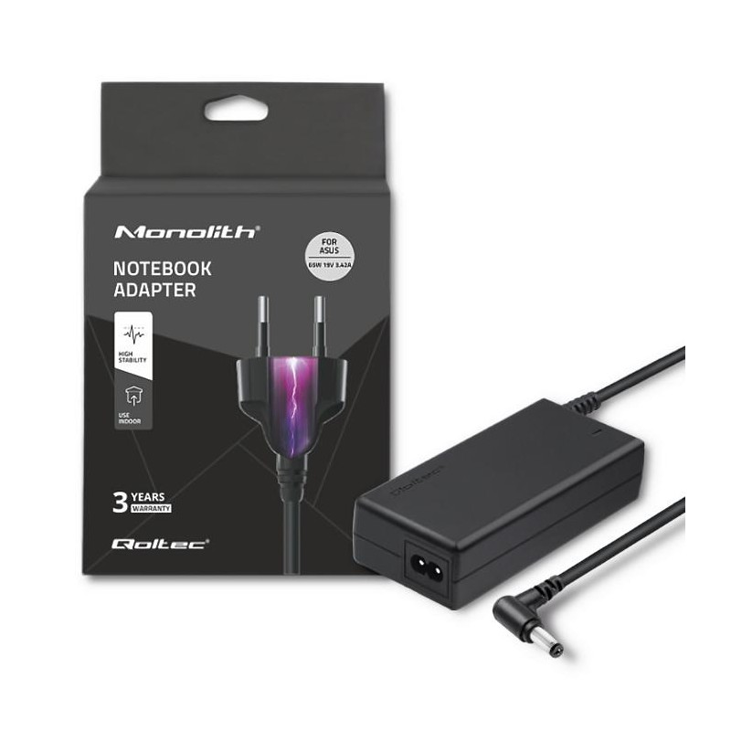Zasilacz sieciowy Qoltec do Asus 65W 3,42A 19V 5.5*2.5 | PartsPC.pl