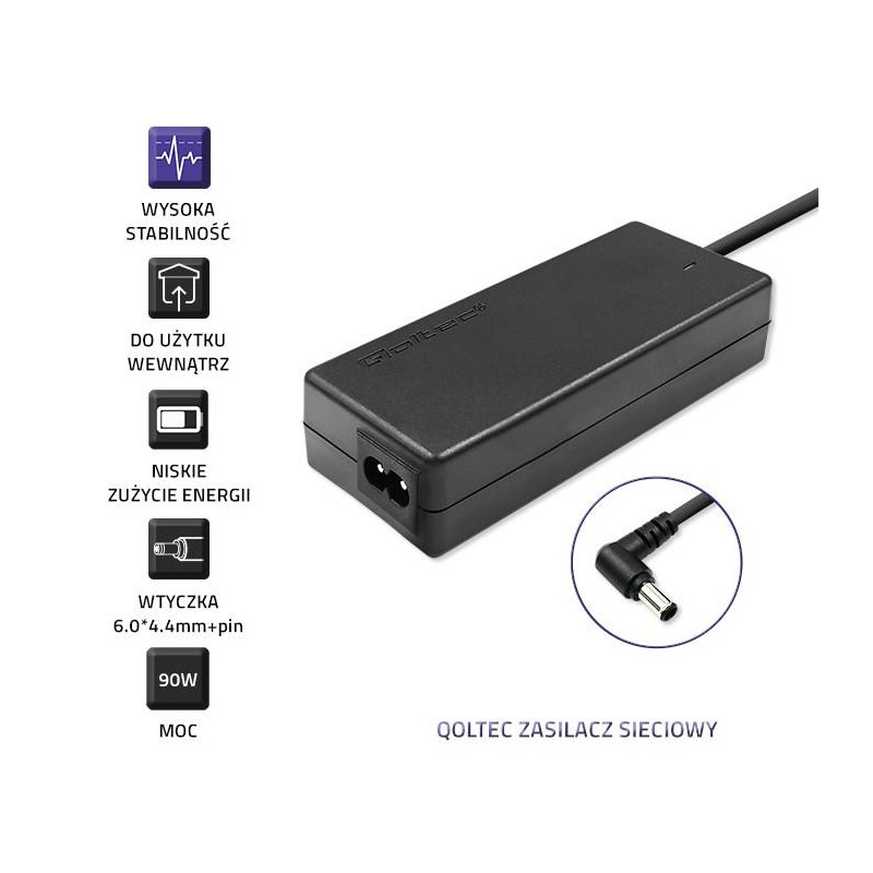 Zasilacz sieciowy Qoltec do Sony 90W 19,5V 4,7A 6,0*4,4+pin… | PartsPC.pl