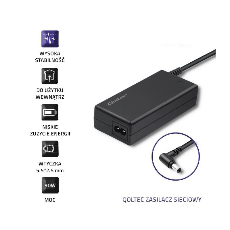 Zasilacz sieciowy Qoltec do IBM Lenovo 90W 20V 4,74A, 5.5*2.5