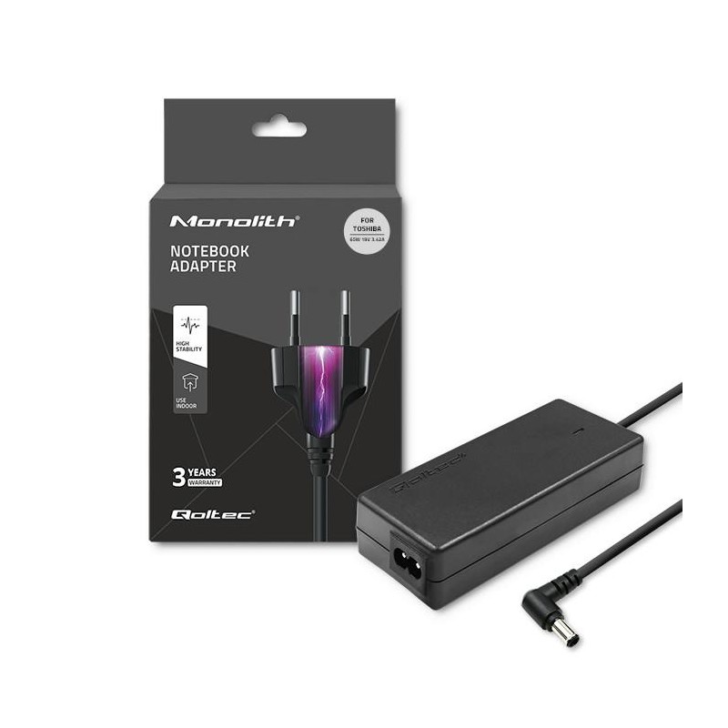 Qoltec Zasilacz do Toshiba 65W | 19V | 3.42A | 5.5*2.5 | PartsPC.pl