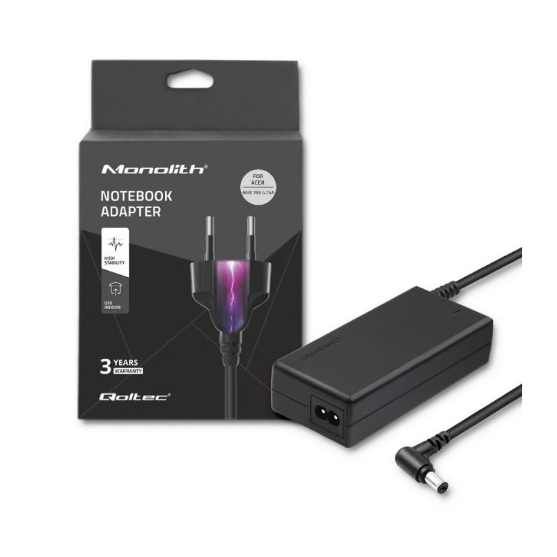 Zasilacz sieciowy Qoltec do Acer 90W 19V 4,74A 5.5*2.5 | PartsPC.pl