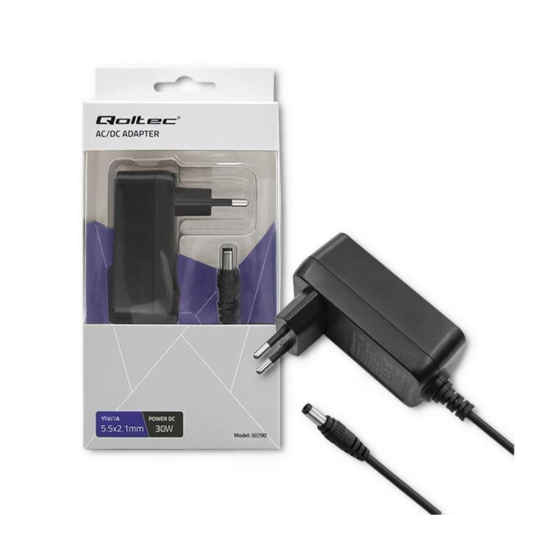 Zasilacz sieciowy Qoltec 30W 15V 2A 5.5*2.5