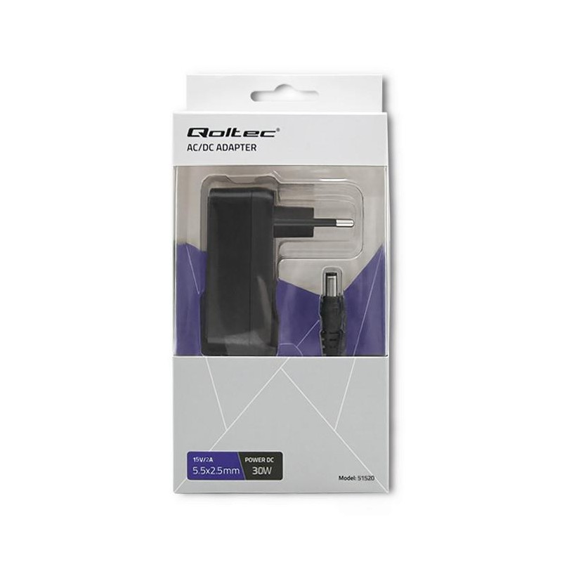 Zasilacz sieciowy Qoltec 30W 15V 2A 5.5*2.5