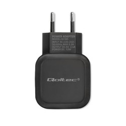 Ładowarka sieciowa Qoltec 12W 5V 2,4A 2xUSB | PartsPC.pl