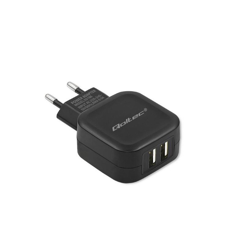 Qoltec Ładowarka sieciowa 17W | 5V | 3.4A | 2xUSB | PartsPC.pl