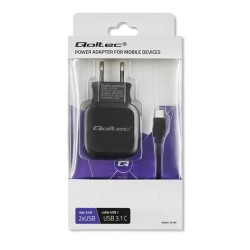 Ładowarka sieciowa Qoltec 17W 5V 3,4A 2xUSB + kabel USB type… | PartsPC.pl