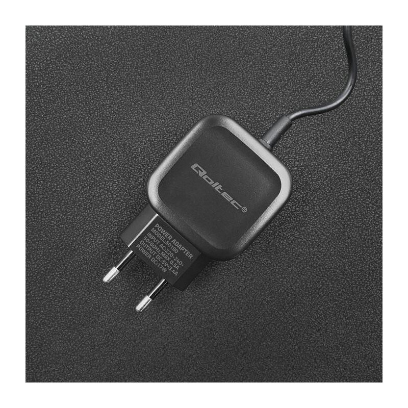 Ładowarka sieciowa Qoltec 17W 5V 3,4A USB+USB type-C